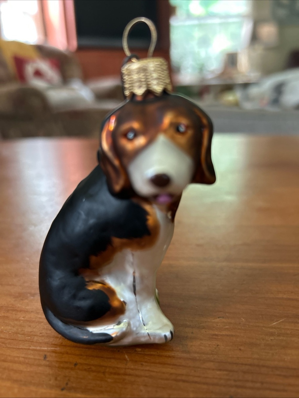 BEAGLE DOG EUROPEAN HAND BLOWN GLASS CHRISTMAS TREE ORNAMENT DECORATION GERMAN